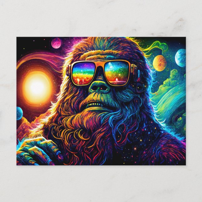 Space Bigfoot: En vild resa genom galaxerna Vykort (Framsida)