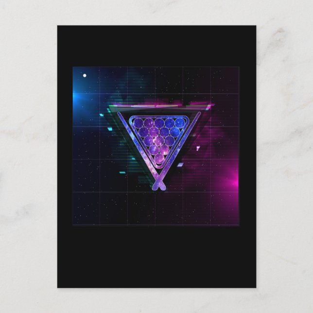 Space Biljardspelare Pool 8 Boll Vykort (Framsida)