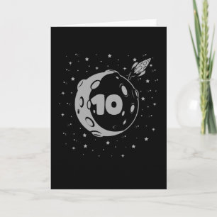 SPACE BIRTHDAY 10 10:e födelsedagspojken 10 år gam Kort