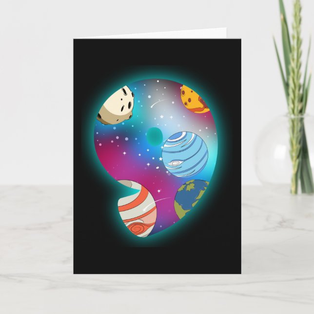 SPACE BIRTHDAY 9 9:e födelsedagen Boy 9 År Kort (Framsida)