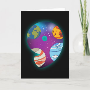 SPACE BIRTHDAY 9 9:e födelsedagen Boy 9 År Kort