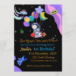 Space Birthday Invitation Card | Any Kid's Age Inbjudningar