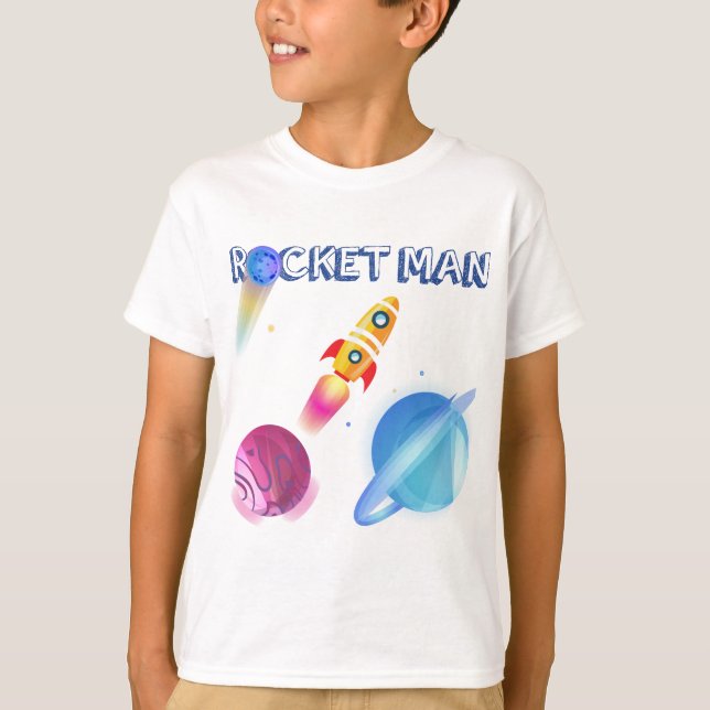 Space Birthday-Personlig T Shirt (Framsida)