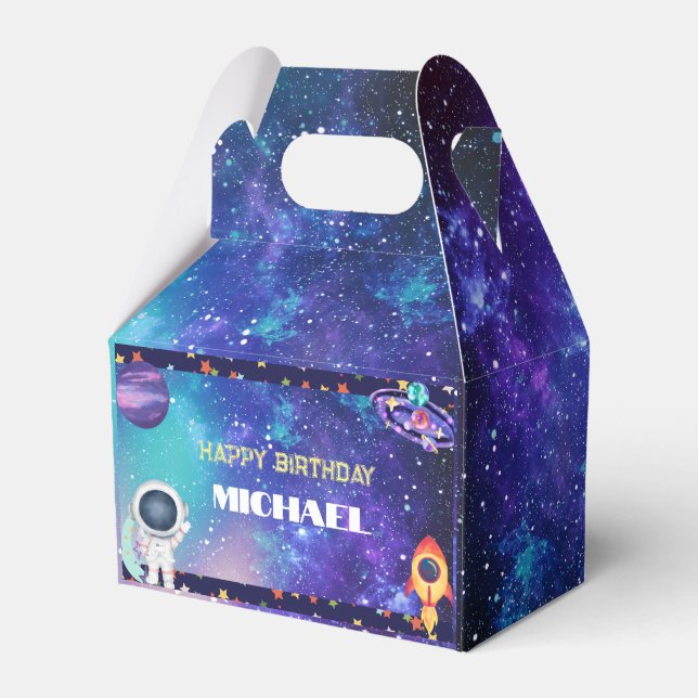 Space Birthday Presentaskar (Framsidan Sidan)