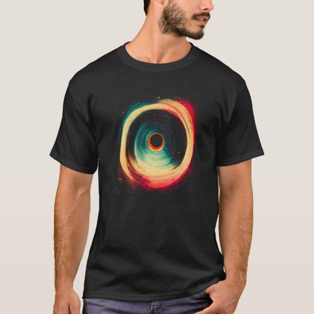 Space Black Hål Gravity Science Astrology Psyche T Shirt (Framsida)