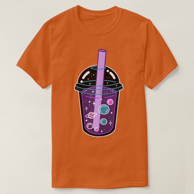 Space Boba Tea Bubble Tea Japanska Anime Kawaii Cu T Shirt (Design framsida)