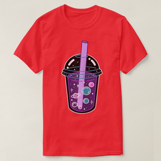 Space Boba Tea Bubble Tea Japanska Anime Kawaii Cu T Shirt (Design framsida)