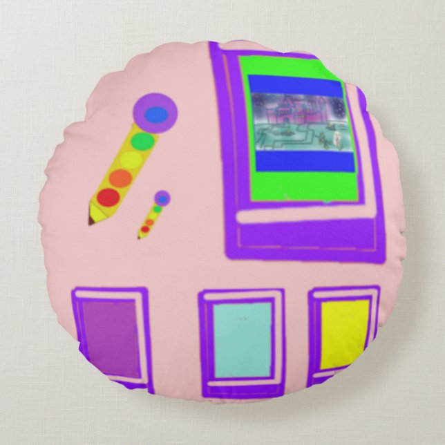 Space Bokar Rund Kudde (Framsidan)