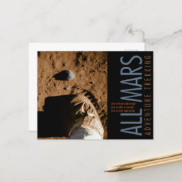 Space Boot Orange All Mars Trekking Äventyr Vykort