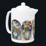 Space Bouquets Tea Pot<br><div class="desc">Ornate vas av ro och magnolias sitter med stjärnorna. Ha en drömmande kopp av te. :</div>