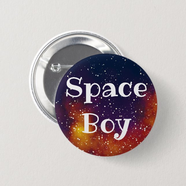 Space Boy Anpassade Galaxy Identity Knapp (Framsida & baksida)