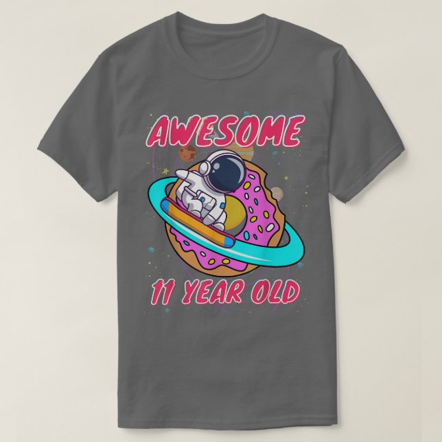 Space Boy Astronaut Fantastisk vid 11 års ålder T Shirt (Design framsida)