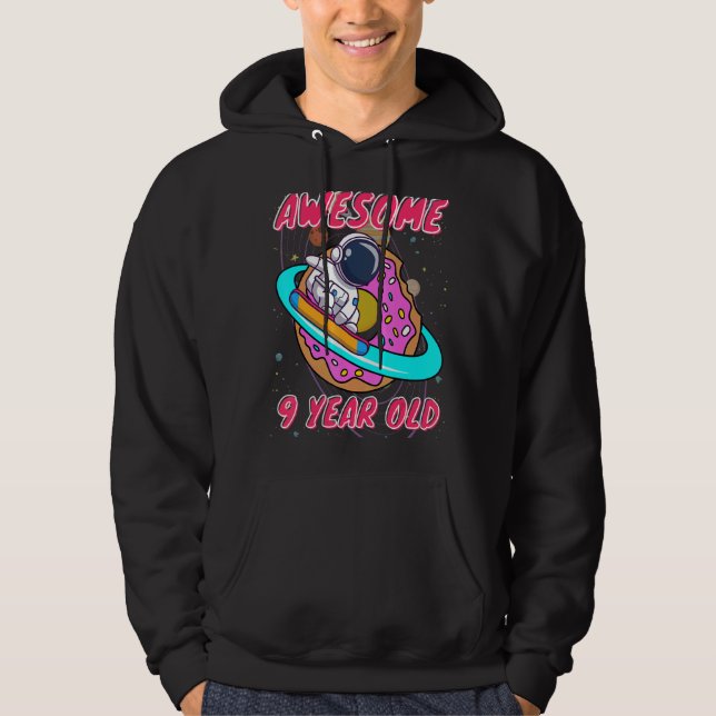Space Boy Astronaut Fantastisk vid 9 års ålder Bir Hoodie (Framsida)