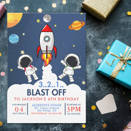 Space Boy Birthday Inbjudningar