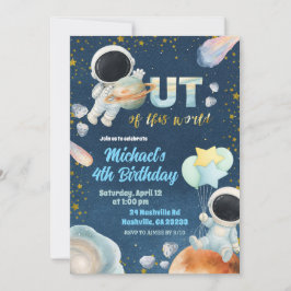 Space Boy Birthday Invitation Inbjudningar