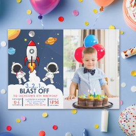 Space Boy Fun Birthday Inbjudningar