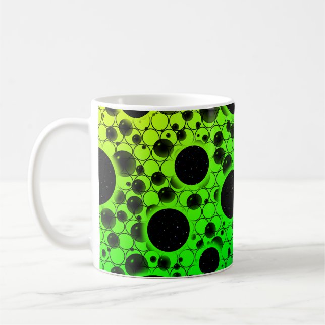 Space Bubble Fläckar - Regnbåge OYGBP Kaffemugg (Vänster)