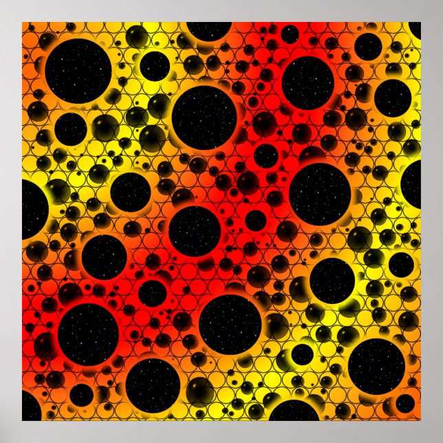 Space Bubble Fläckar - Regnbåge OYR Poster (Framsidan)