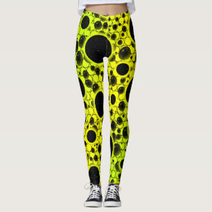 Space Bubble Spots - Gul/Lime Leggings