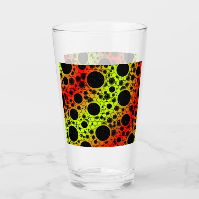 Space Bubble Spots - Lime/Röd Glaskopp (Framsida)