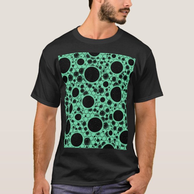 Space Bubble Spots - Mint T Shirt (Framsida)