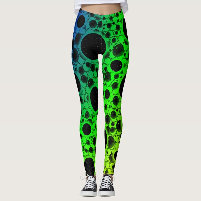 Space Bubble Spots - Rainbow PBGYO Leggings (Framsida)