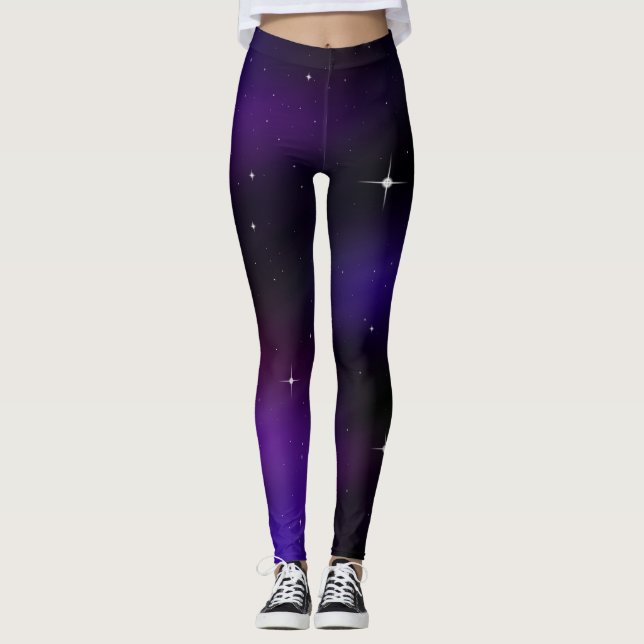 Space Byxor - Roligt Spacescape Leggings (Framsida)