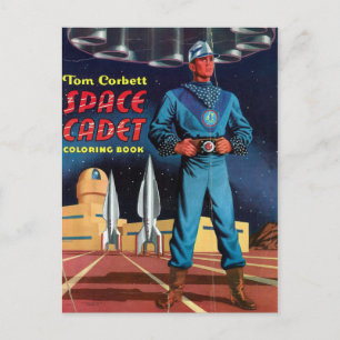 Space Cadet Coloring Bok Vykort