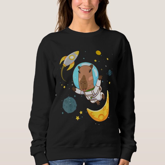 Space Capybara Cosmonaut Capy Astronaut Planets Sc T Shirt (Framsida)