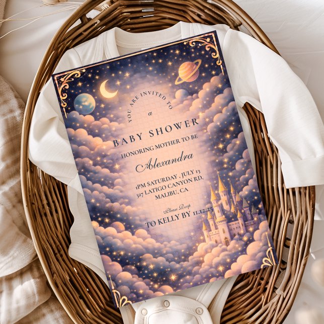 Space Castle Baby Shower Inbjudningar (Skapare uppladdad)