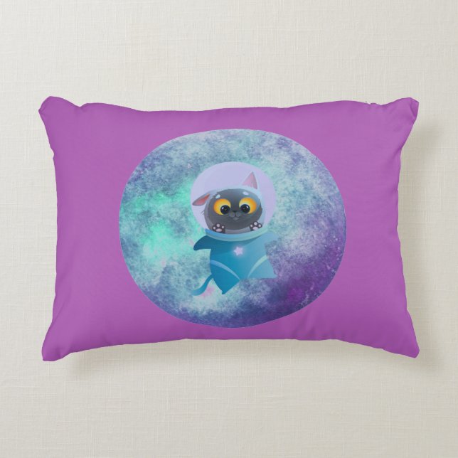 Space Cat Accent Pillow Prydnadskudde (Framsidan)