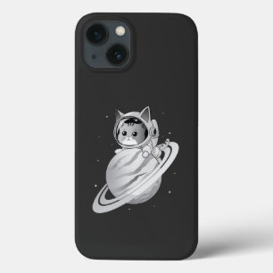 Space Cat Astronaut med Planet Saturn