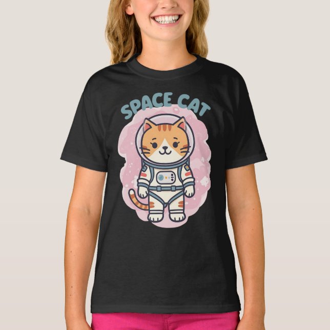 SPACE CAT Astronaut T Shirt (Framsida)