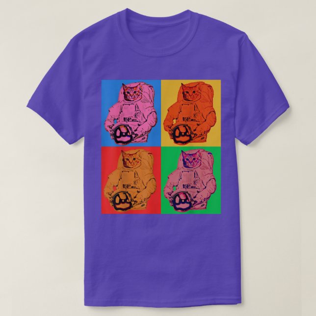 Space Cat Astronauts In Space Suits Retro Pop Art  T Shirt (Design framsida)