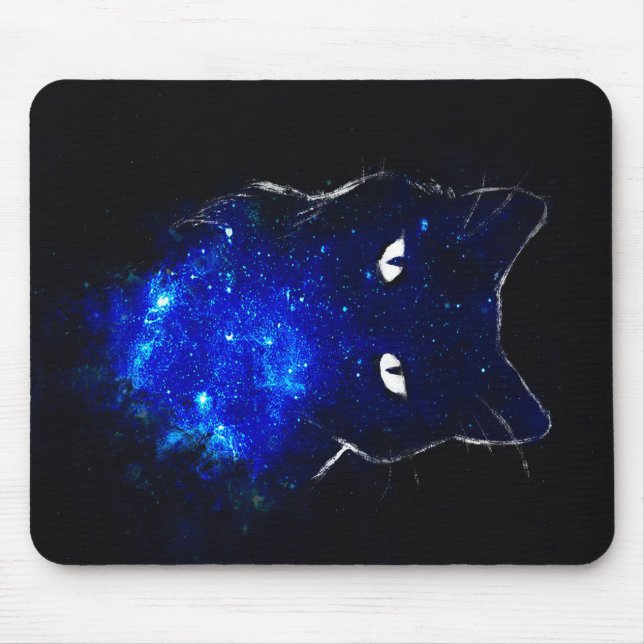Space Cat Black Cat Gift, Cute Kitten Galaxy Gift Musmatta (Framsidan)