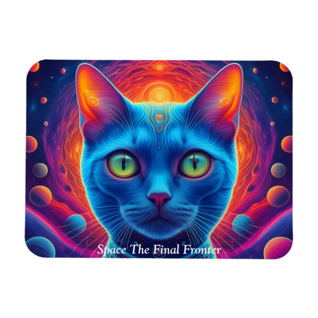 Space Cat Cosmic-Kattdjur Magnet (Horisontell)