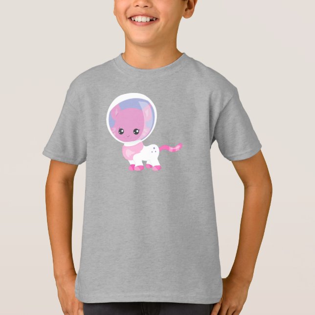 Space Cat, Cute Cat, Cosmonaut, Astronaut, Space T Shirt (Framsida)