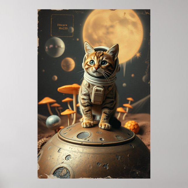 Space Cat Dreams: Retro Odyssey Poster (Framsidan)