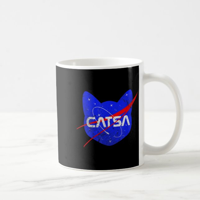 Space Cat Funny Universe Catsa  Kaffemugg (Höger)