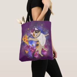 Space Cat Kitten Astronaut Funny Pizza Mars Alien Tygkasse