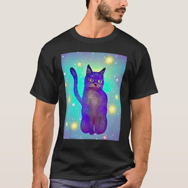 Space Cat Kitty Kisse  I Kattstil 2 T Shirt (Framsida)