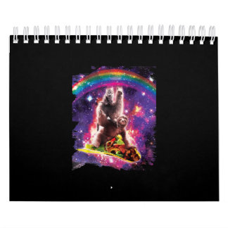Space Cat Llama Sloth Riding Taco Kalender