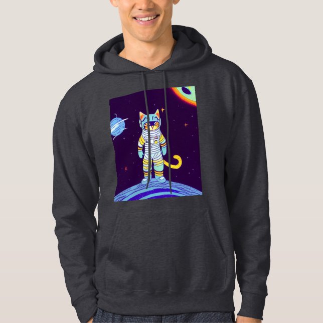 SPACE CAT MANAR lustig Hooded Sweatshirt hoodie (Framsida)
