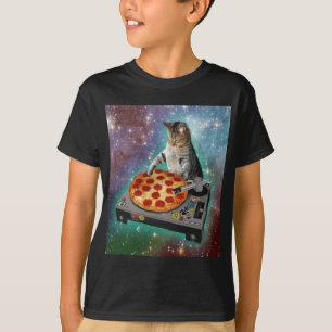 Space Cat Meme Galaxy Universe Pizza Kattunge Kitt T Shirt