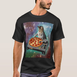 Space Cat Meme Galaxy Universe Pizza Kattunge Kitt T Shirt