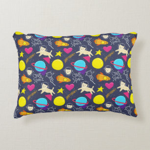 Space Cat Mönster Prydnadskudde