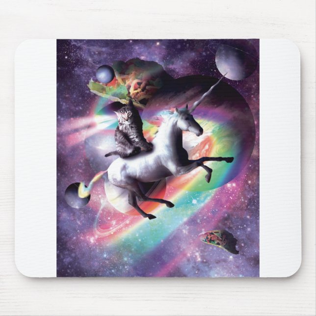 Space Cat Riding Unicorn - Laser, Tacos, Rainbow Musmatta (Framsidan)