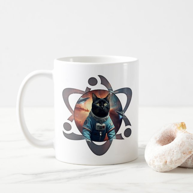 Space Cat Science Kaffemugg (Med munk)