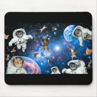 Space Cats Stars Planets Astronauter Mouse Pad Musmatta