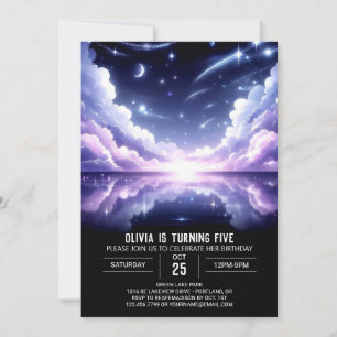 Space Celestial Digital Birthday Inbjudningar
